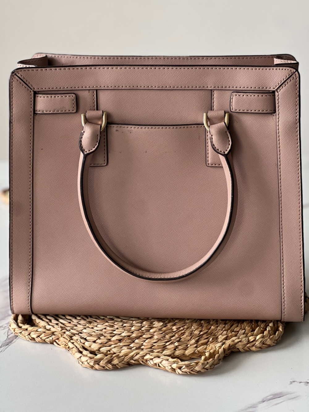 Michael Kors Dusty Rose Saffiano Satchel with Gold Hardware - Picture 3 of 5